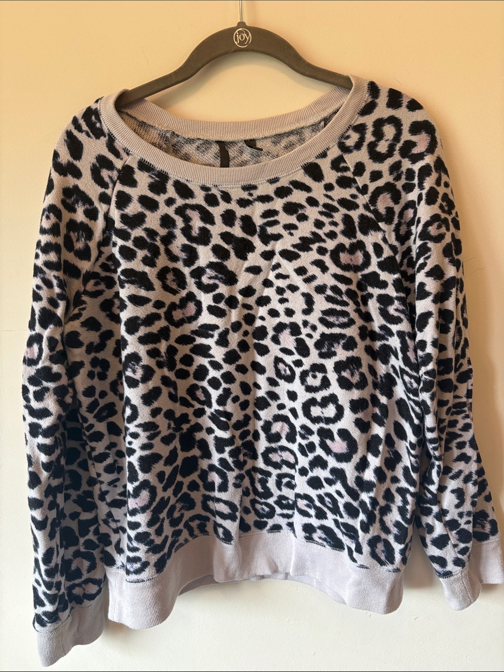 Victoria's Secret Light Gray and Black Leopard Pullover Sweater